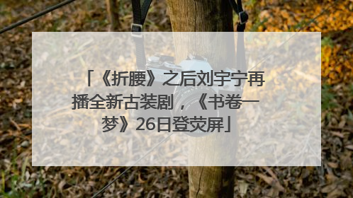 《折腰》之后刘宇宁再播全新古装剧，《书卷一梦》26日登荧屏