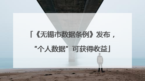 《无锡市数据条例》发布，“个人数据”可获得收益