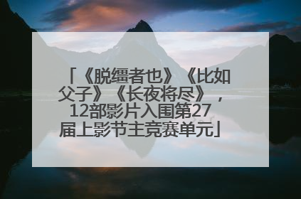 《脱缰者也》《比如父子》《长夜将尽》，12部影片入围第27届上影节主竞赛单元