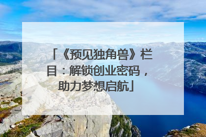 《预见独角兽》栏目：解锁创业密码，助力梦想启航