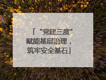 “党建三度”赋能基层治理，筑牢安全基石