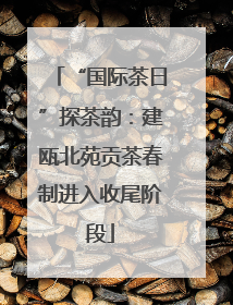 “国际茶日”探茶韵：建瓯北苑贡茶春制进入收尾阶段