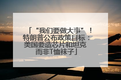 “我们要做大事”！特朗普公布政策目标：美国要造芯片和坦克 而非T恤袜子