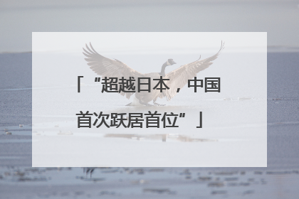 “超越日本，中国首次跃居首位”