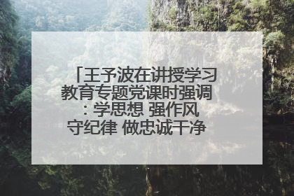 王予波在讲授学习教育专题党课时强调：学思想 强作风 守纪律 做忠诚干净担当的共产党员