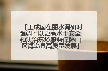 王成国在丽水调研时强调：以更高水平安全和法治环境服务保障山区海岛县高质量发展