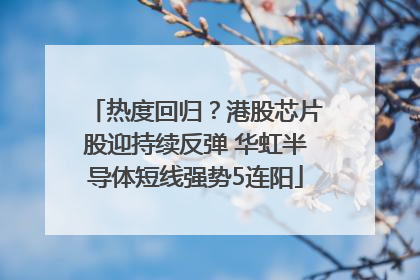 热度回归？港股芯片股迎持续反弹 华虹半导体短线强势5连阳