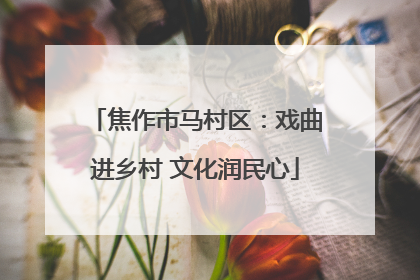 焦作市马村区：戏曲进乡村 文化润民心