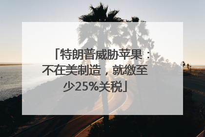 特朗普威胁苹果：不在美制造，就缴至少25%关税