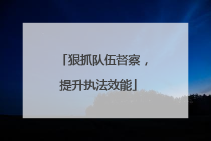 狠抓队伍督察，提升执法效能