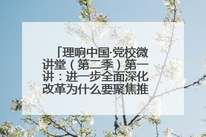 理响中国·党校微讲堂（第二季）第一讲：进一步全面深化改革为什么要聚焦推进中国式现代化