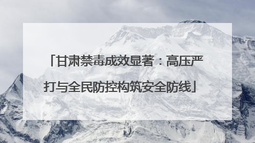 甘肃禁毒成效显著：高压严打与全民防控构筑安全防线
