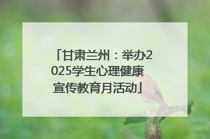 甘肃兰州：举办2025学生心理健康宣传教育月活动