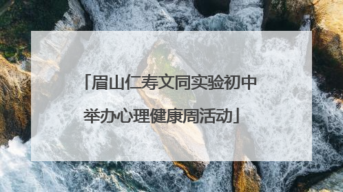 眉山仁寿文同实验初中举办心理健康周活动