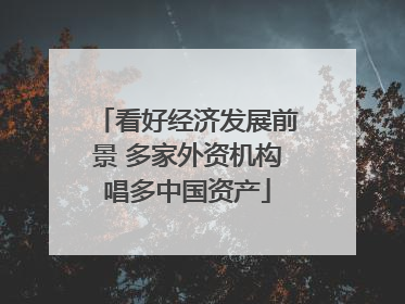 看好经济发展前景 多家外资机构唱多中国资产
