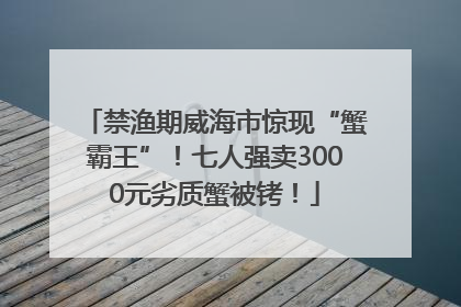 禁渔期威海市惊现“蟹霸王”！七人强卖3000元劣质蟹被铐！