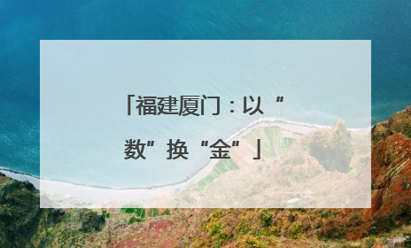 福建厦门：以“数”换“金”