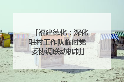 福建德化：深化驻村工作队临时党委协调联动机制