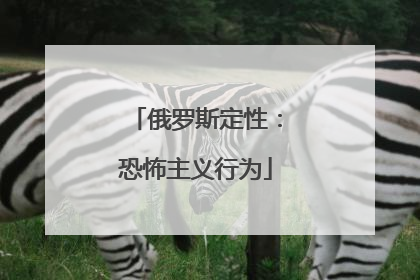 俄罗斯定性：恐怖主义行为