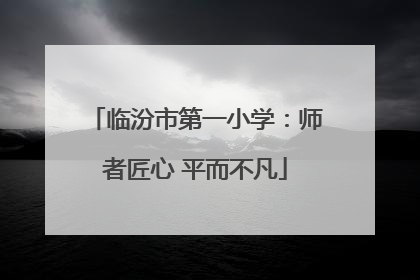 临汾市第一小学：师者匠心 平而不凡