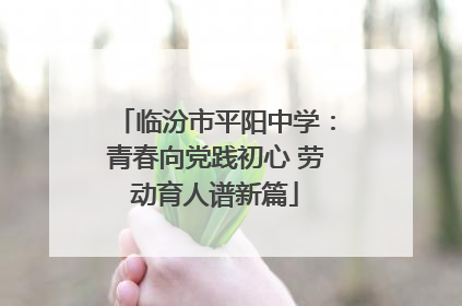 临汾市平阳中学：青春向党践初心 劳动育人谱新篇