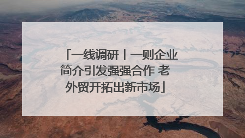 一线调研丨一则企业简介引发强强合作 老外贸开拓出新市场