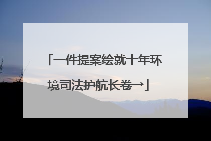 一件提案绘就十年环境司法护航长卷→