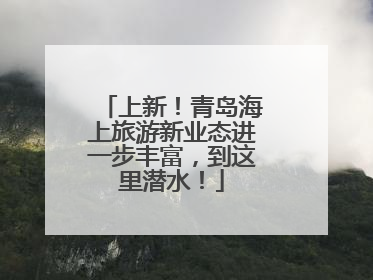 上新！青岛海上旅游新业态进一步丰富，到这里潜水！