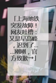 上海地铁突发故障！网友吐槽：又是早高峰，迟到了……刚刚，官方致歉→
