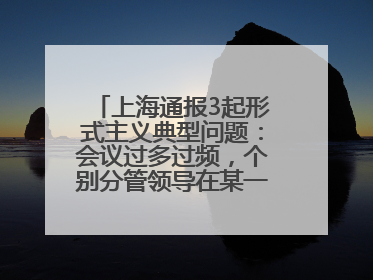 上海通报3起形式主义典型问题：会议过多过频，个别分管领导在某一天同一时段需参加3个会议