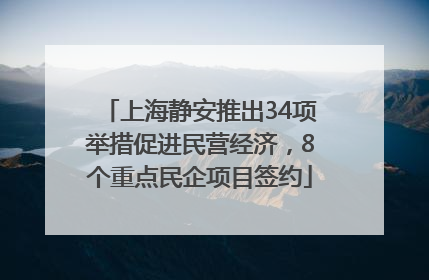 上海静安推出34项举措促进民营经济，8个重点民企项目签约