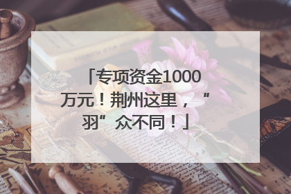 专项资金1000万元！荆州这里，“羽”众不同！