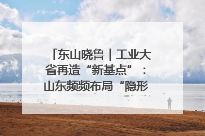 东山晓鲁｜工业大省再造“新基点”：山东频频布局“隐形冠军”背后