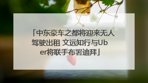 中东豪车之都将迎来无人驾驶出租 文远知行与Uber将联手布署迪拜