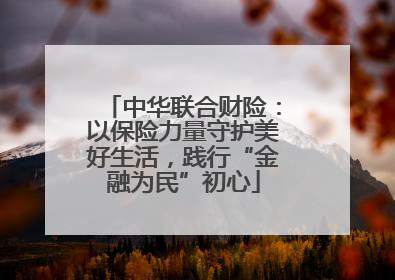 中华联合财险：以保险力量守护美好生活，践行“金融为民”初心