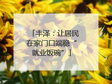 丰泽：让居民在家门口端稳“就业饭碗”