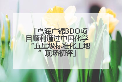 乌海广锦BDO项目顺利通过中国化学“五星级标准化工地”现场初评