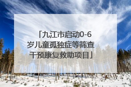 九江市启动0-6岁儿童孤独症等筛查干预康复救助项目