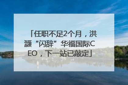 任职不足2个月，洪灏“闪辞”华福国际CEO，下一站已敲定
