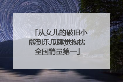 从女儿的破旧小熊到乐瓜睡觉抱枕全国销量第一