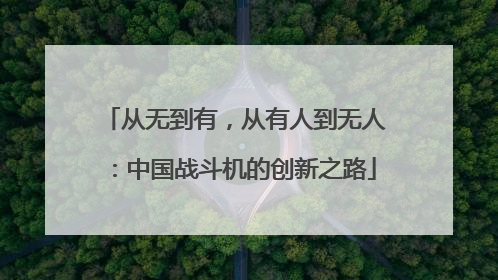 从无到有，从有人到无人：中国战斗机的创新之路