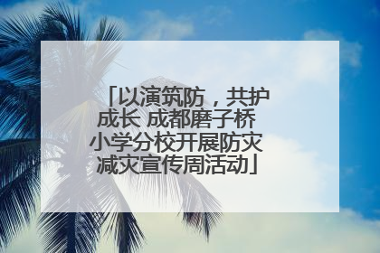 以演筑防，共护成长 成都磨子桥小学分校开展防灾减灾宣传周活动