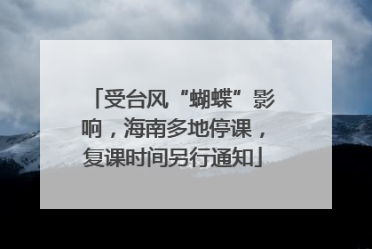 受台风“蝴蝶”影响，海南多地停课，复课时间另行通知