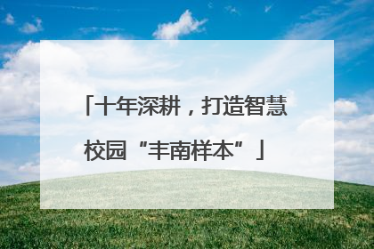 十年深耕，打造智慧校园“丰南样本”