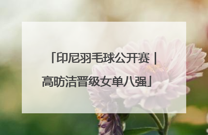 印尼羽毛球公开赛｜高昉洁晋级女单八强