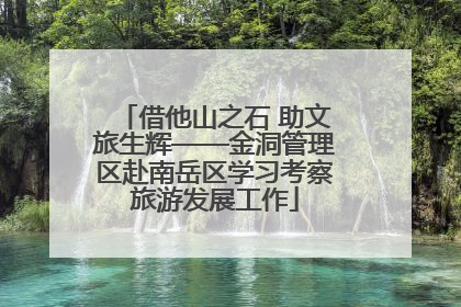 借他山之石 助文旅生辉——金洞管理区赴南岳区学习考察旅游发展工作