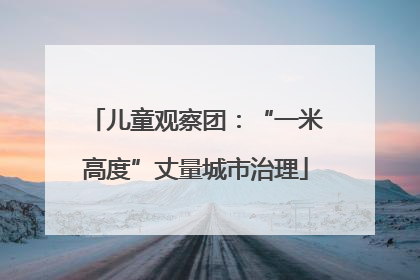 儿童观察团：“一米高度”丈量城市治理