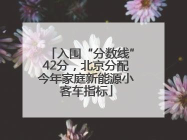 入围“分数线”42分，北京分配今年家庭新能源小客车指标