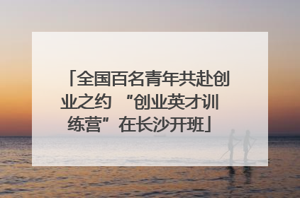 全国百名青年共赴创业之约 “创业英才训练营”在长沙开班