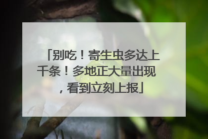 别吃！寄生虫多达上千条！多地正大量出现，看到立刻上报